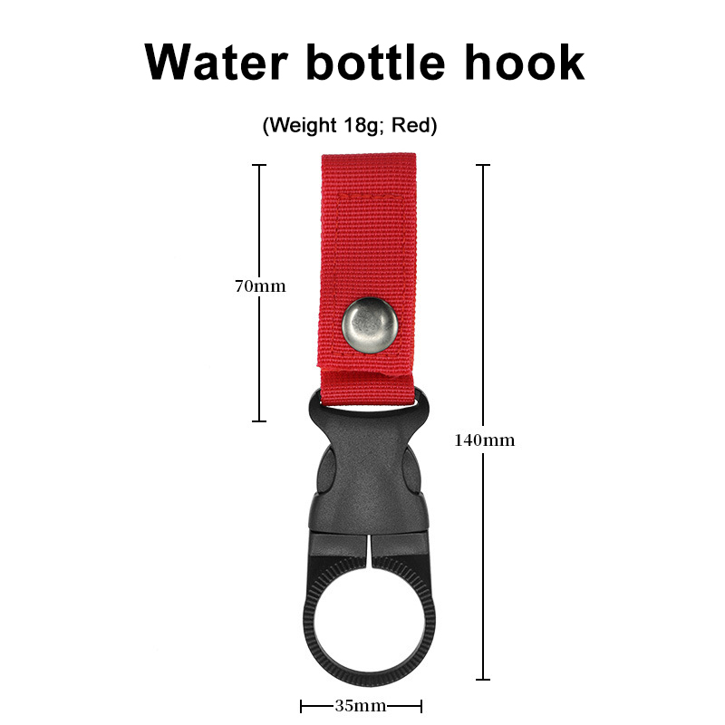 Nylon Portable Bottle Hooks Hanging Buckle Webbing Hanging Mountaineering Buckle for Camping Hiking