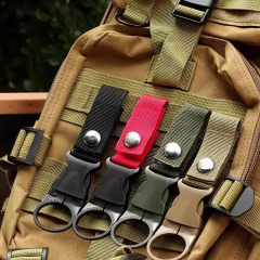 Nylon Portable Bottle Hooks Hanging Buckle Webbing Hanging Mountaineering Buckle for Camping Hiking