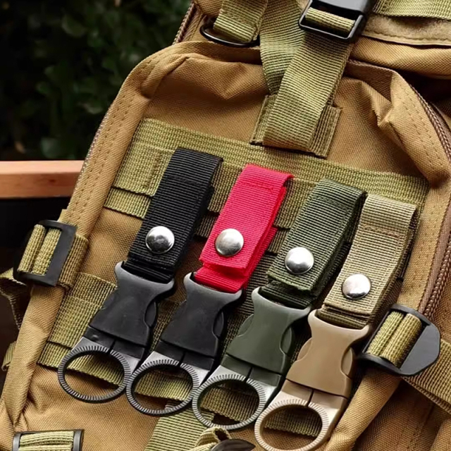 Nylon Portable Bottle Hooks Hanging Buckle Webbing Hanging Mountaineering Buckle for Camping Hiking