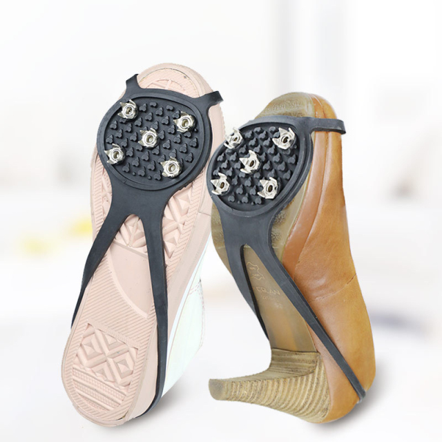 TPR 5 Toothed Anti-skate Claws Anti-fall Snow Nails Boot Shoe Cover For Outdoor Climbing Ice And Snow Road