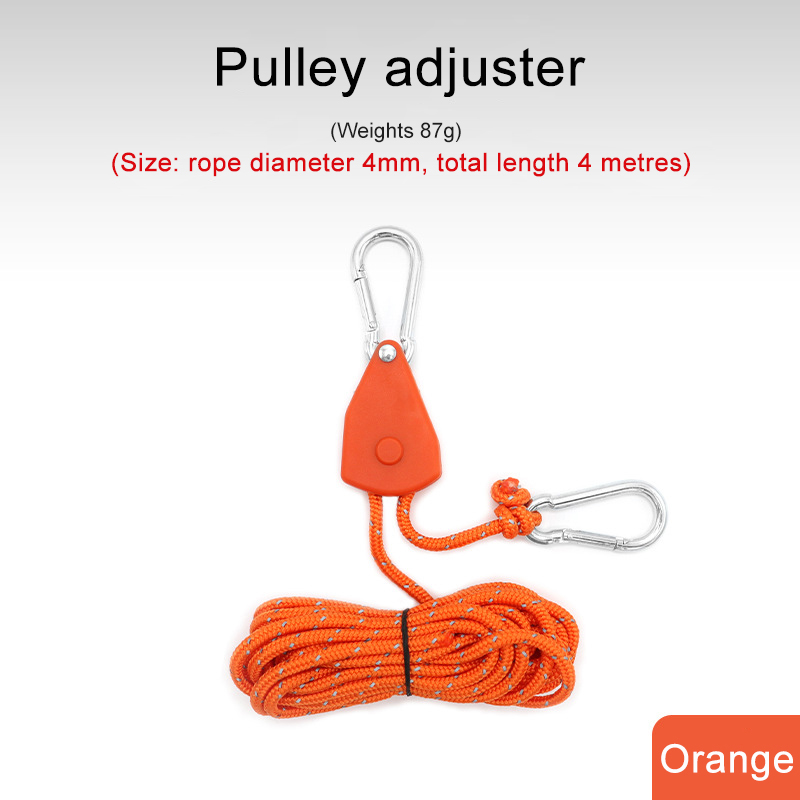 Outdoor Pulley Adjuster Tent Fixture Metal Lift Reflective Wind Thicker Canopy Umbrella Rope 4mm