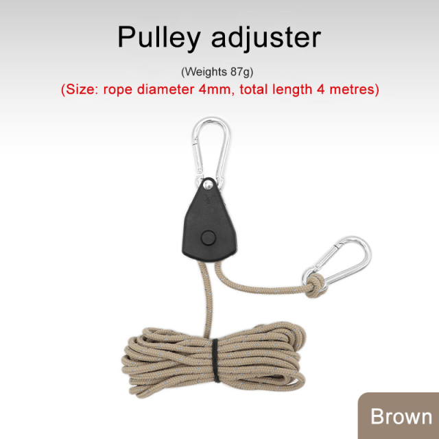 Outdoor Pulley Adjuster Tent Fixture Metal Lift Reflective Wind Thicker Canopy Umbrella Rope 4mm