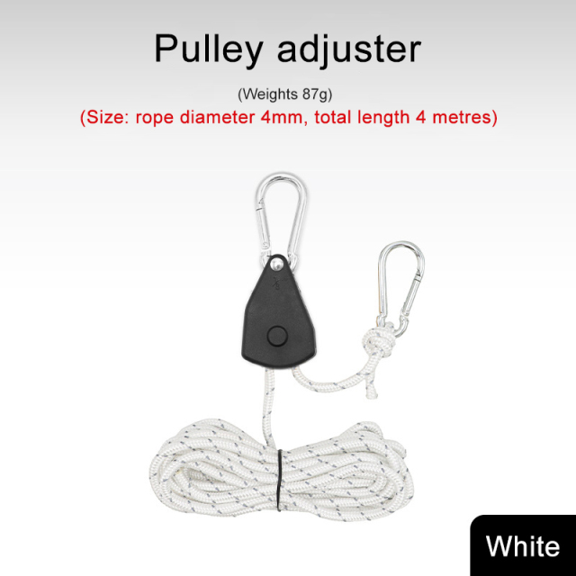 Outdoor Pulley Adjuster Tent Fixture Metal Lift Reflective Wind Thicker Canopy Umbrella Rope 4mm