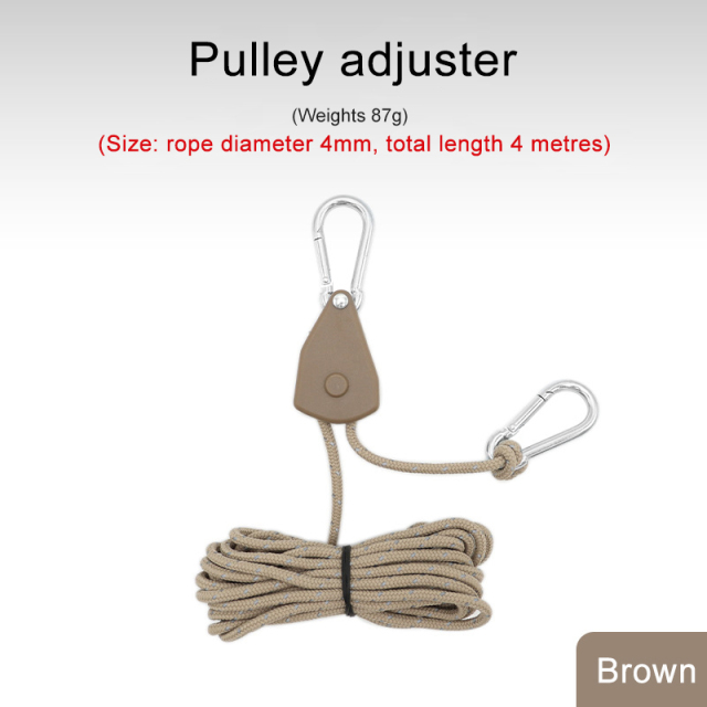 Outdoor Pulley Adjuster Tent Fixture Metal Lift Reflective Wind Thicker Canopy Umbrella Rope 4mm