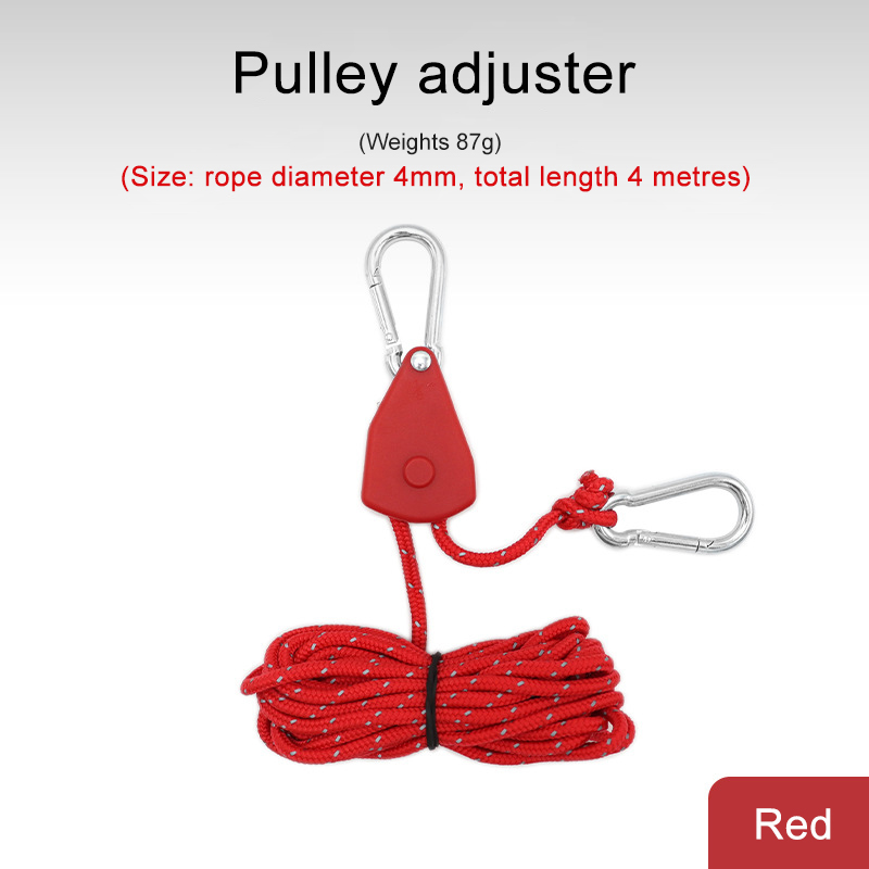 Outdoor Pulley Adjuster Tent Fixture Metal Lift Reflective Wind Thicker Canopy Umbrella Rope 4mm