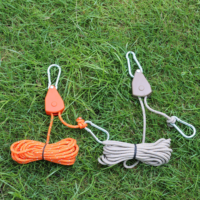 Outdoor Pulley Adjuster Tent Fixture Metal Lift Reflective Wind Thicker Canopy Umbrella Rope 4mm
