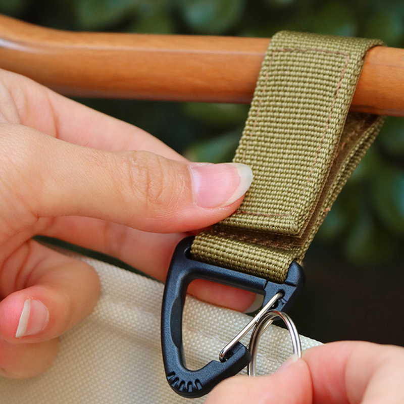 Multifunctional Nylon Single Point Webbing Backpack Triangle Buckle D-ring Keychain for Mountaineering