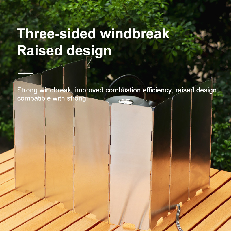 Stove Windscreen Ultralight Aluminium Alloy Foldable with Pins Cooking tools for Outdoor Camping
