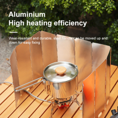 Stove Windscreen Ultralight Aluminium Alloy Foldable with Pins Cooking tools for Outdoor Camping