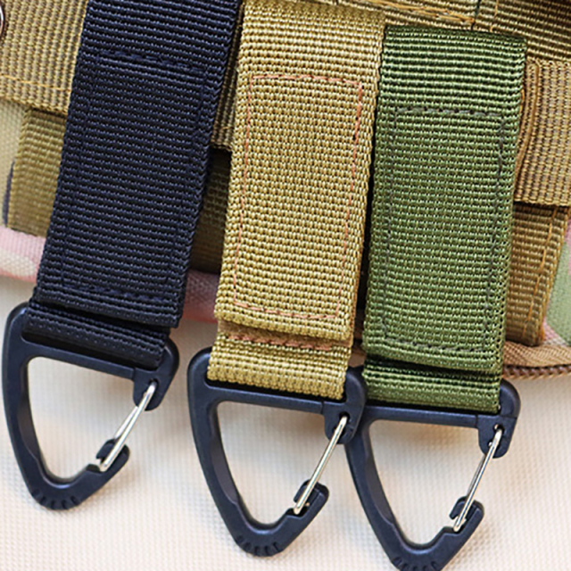 Multifunctional Nylon Single Point Webbing Backpack Triangle Buckle D-ring Keychain for Mountaineering