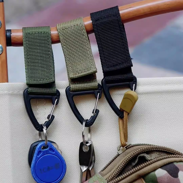 Multifunctional Nylon Single Point Webbing Backpack Triangle Buckle D-ring Keychain for Mountaineering
