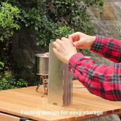 Stove Windscreen Ultralight Aluminium Alloy Foldable with Pins Cooking tools for Outdoor Camping