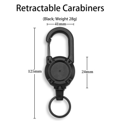 Portable Free Retractable Clockwork Backpack Buckle Water Bottle Carabiner Belt for Sports Mountaineering