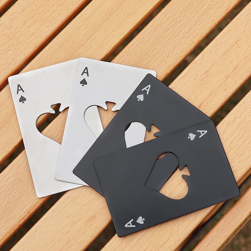 Credit Card Style Bottle Opener Creative Poker Shaped Stainless Steel Home Beer Bottle Tool Starter