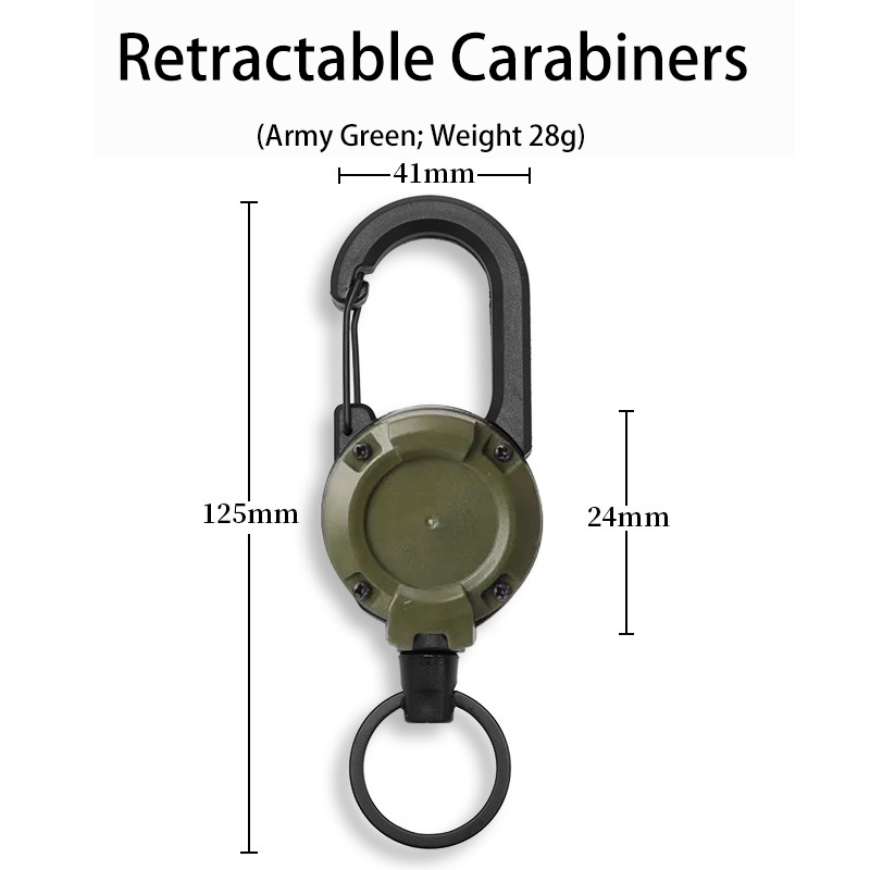 Portable Free Retractable Clockwork Backpack Buckle Water Bottle Carabiner Belt for Sports Mountaineering