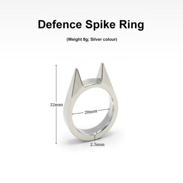 Anti-body Cat Ear Single Finger Buckle Ring Window Breaker Women's Anti-wolf Tools for Outdoor Sport