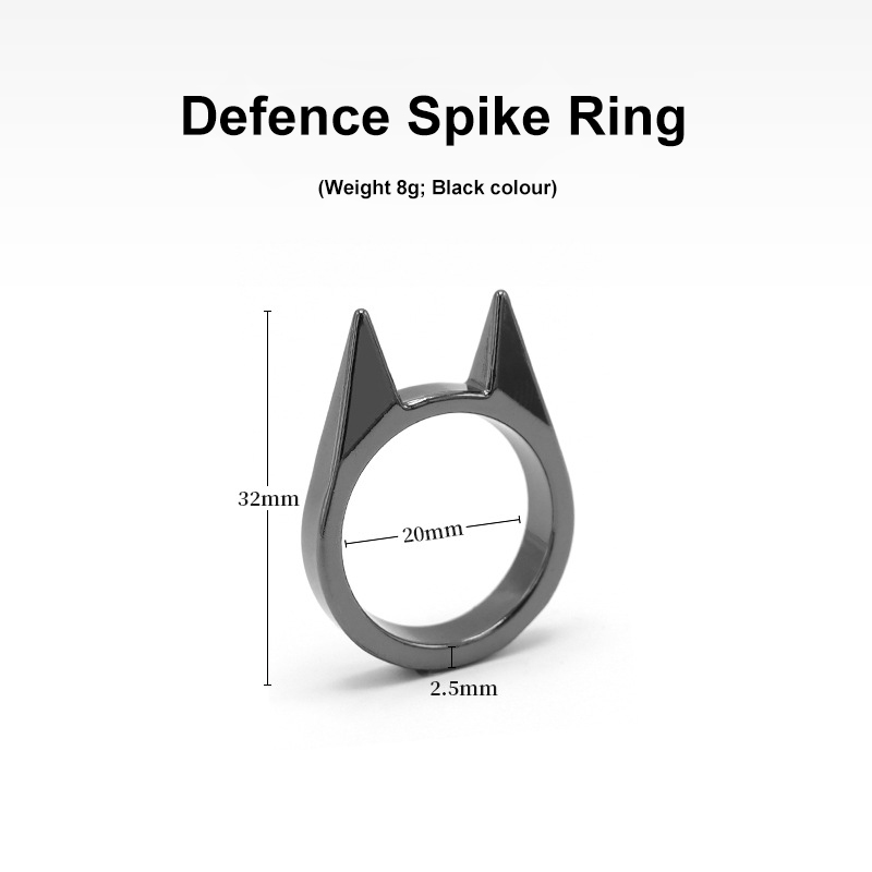 Anti-body Cat Ear Single Finger Buckle Ring Window Breaker Women's Anti-wolf Tools for Outdoor Sport