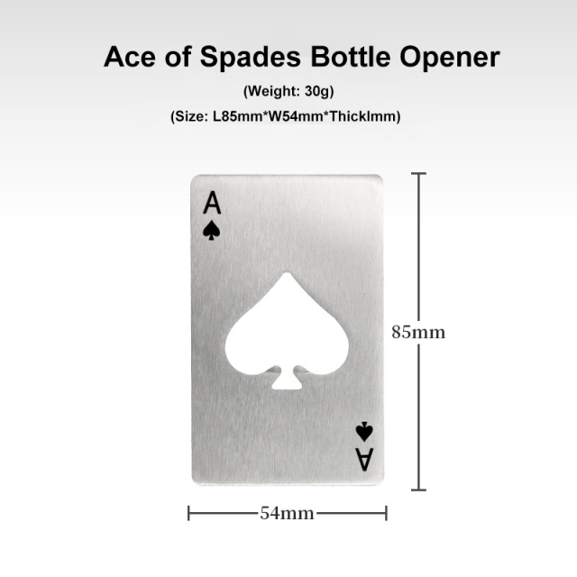 Credit Card Style Bottle Opener Creative Poker Shaped Stainless Steel Home Beer Bottle Tool Starter