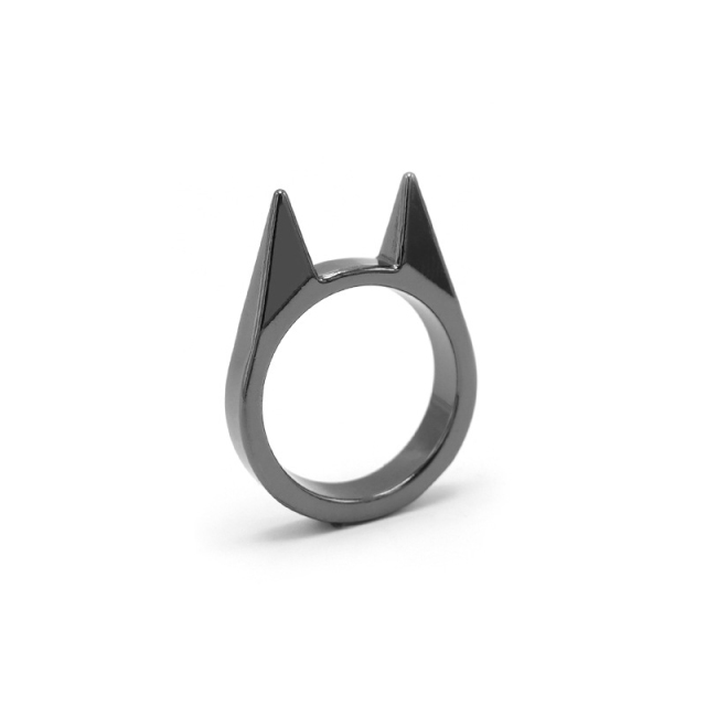 Anti-body Cat Ear Single Finger Buckle Ring Window Breaker Women's Anti-wolf Tools for Outdoor Sport