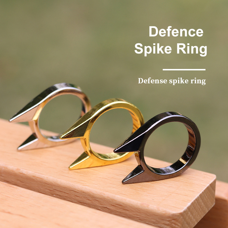 Anti-body Cat Ear Single Finger Buckle Ring Window Breaker Women's Anti-wolf Tools for Outdoor Sport