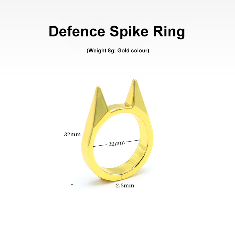 Anti-body Cat Ear Single Finger Buckle Ring Window Breaker Women's Anti-wolf Tools for Outdoor Sport