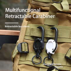Portable Free Retractable Clockwork Backpack Buckle Water Bottle Carabiner Belt for Sports Mountaineering