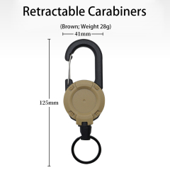 Portable Free Retractable Clockwork Backpack Buckle Water Bottle Carabiner Belt for Sports Mountaineering