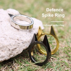 Anti-body Cat Ear Single Finger Buckle Ring Window Breaker Women's Anti-wolf Tools for Outdoor Sport