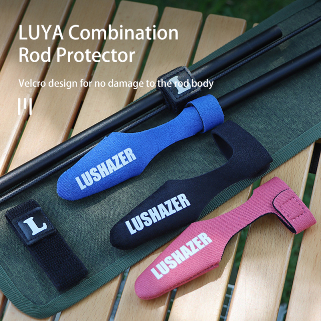 High Elasticity Fishing Rod Cover Protector Cap + Rod Tie Set  for Sea Fishing Tools