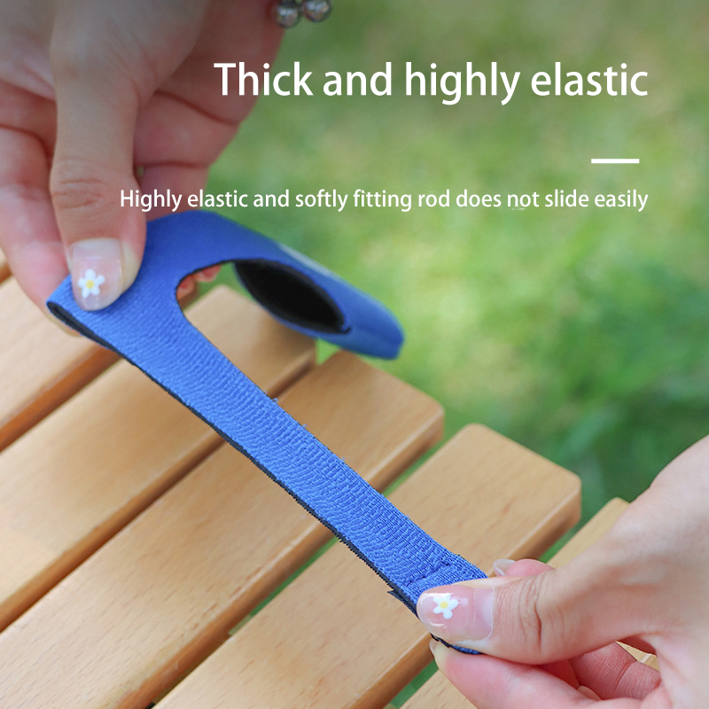 High Elasticity Fishing Rod Cover Protector Cap + Rod Tie Set  for Sea Fishing Tools