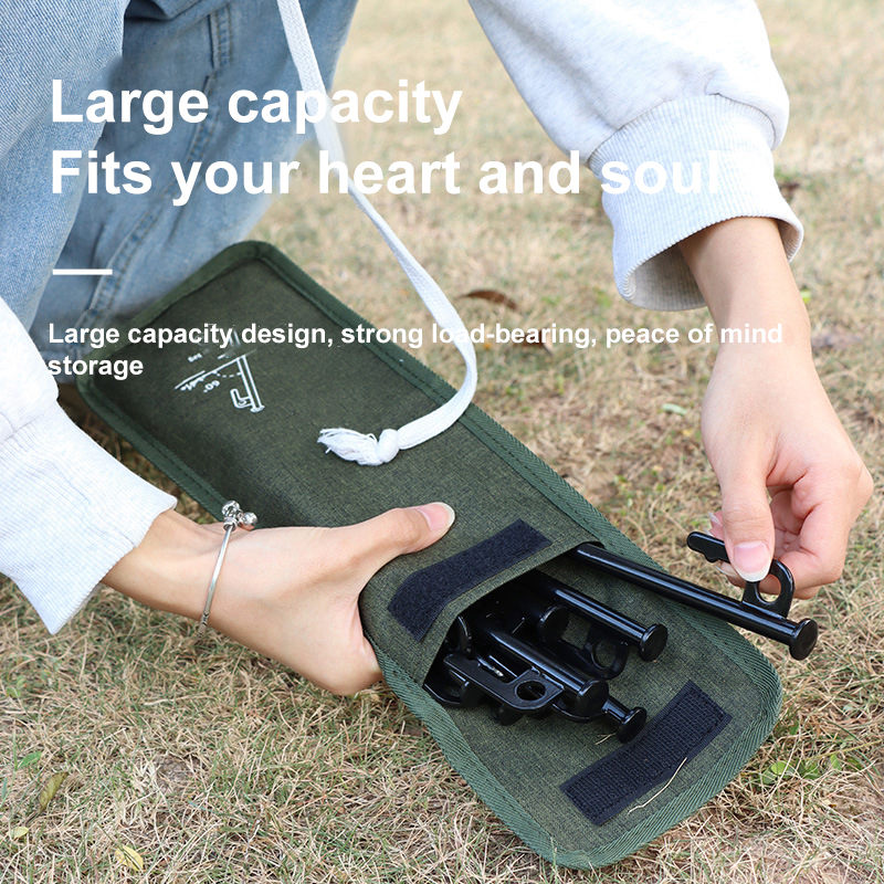 Multifunctional Ground Spike Organiser Bag Oxford Cloth Storage Bag for Outdoor Camping Tool Accessory