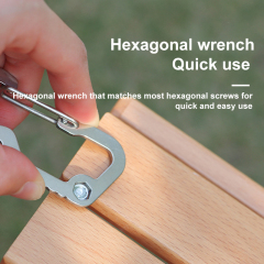 Multifunctional EDC D Buckle Stainless Steel Mountaineering Bottle Opener Spring Hook for Outdoor Sport