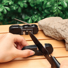 Multifunctional Portable Tungsten Steel Knife Sharpener Fish Hook Pocket Diamond Tool for Camp Hike outdoor