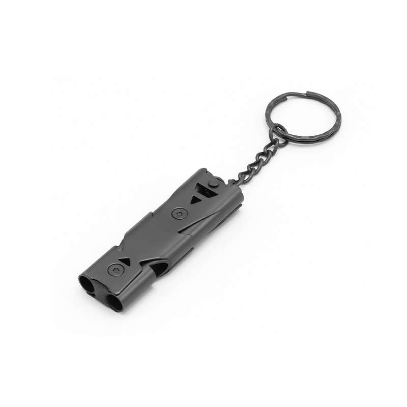 Stainless Steel Double Barrel Popping Whistle for Outdoor Survival High Frequency Earthquake Life