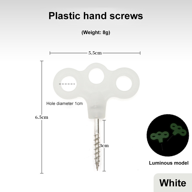Plastic Stainless Steel Thread Hole Eyes Ground Pegs Glow-in-the-dark Tent Windproof Rope Fixing Buckle for Outdoor Camping