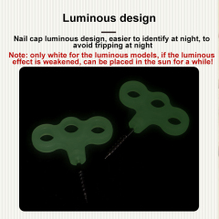 Plastic Stainless Steel Thread Hole Eyes Ground Pegs Glow-in-the-dark Tent Windproof Rope Fixing Buckle for Outdoor Camping