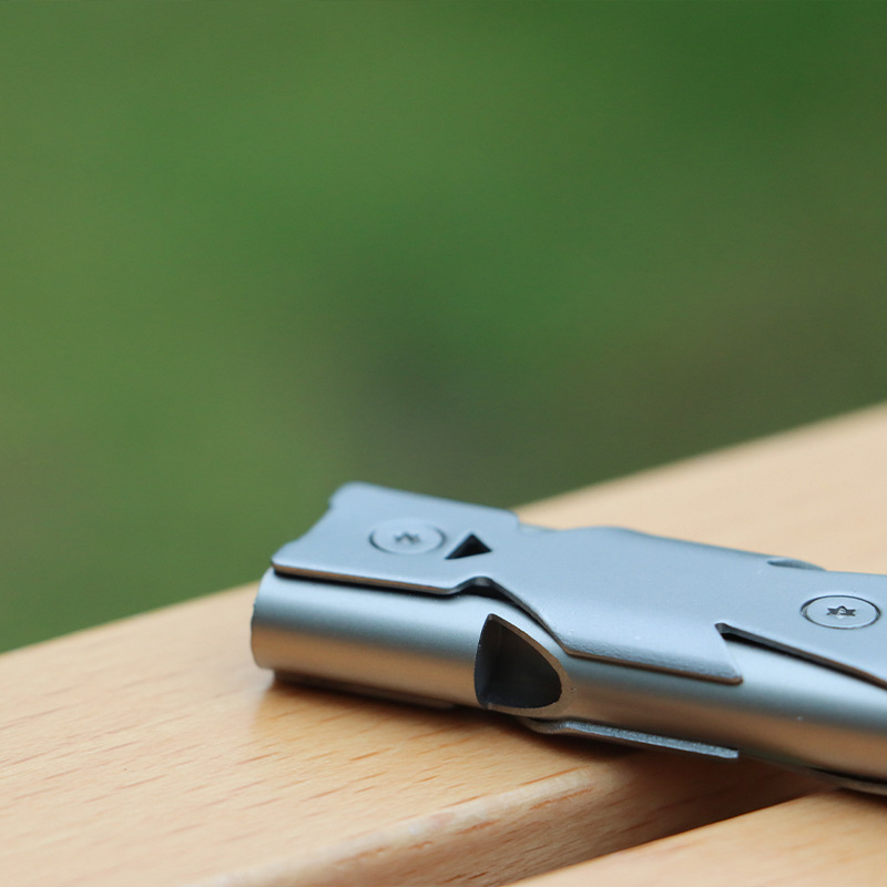 Stainless Steel Double Barrel Popping Whistle for Outdoor Survival High Frequency Earthquake Life