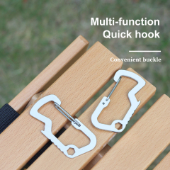 Multifunctional EDC D Buckle Stainless Steel Mountaineering Bottle Opener Spring Hook for Outdoor Sport