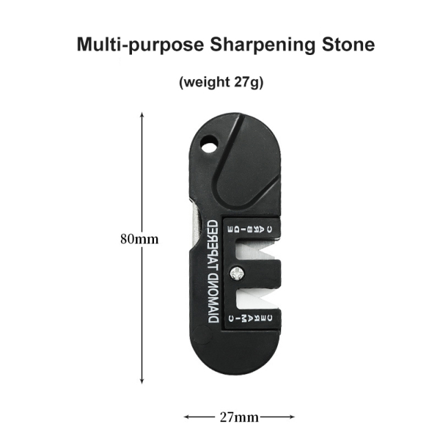 Multifunctional Portable Tungsten Steel Knife Sharpener Fish Hook Pocket Diamond Tool for Camp Hike outdoor