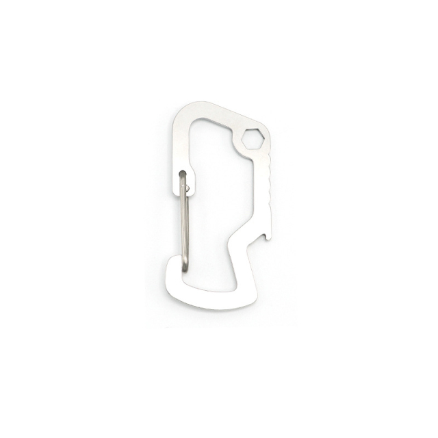 Multifunctional EDC D Buckle Stainless Steel Mountaineering Bottle Opener Spring Hook for Outdoor Sport