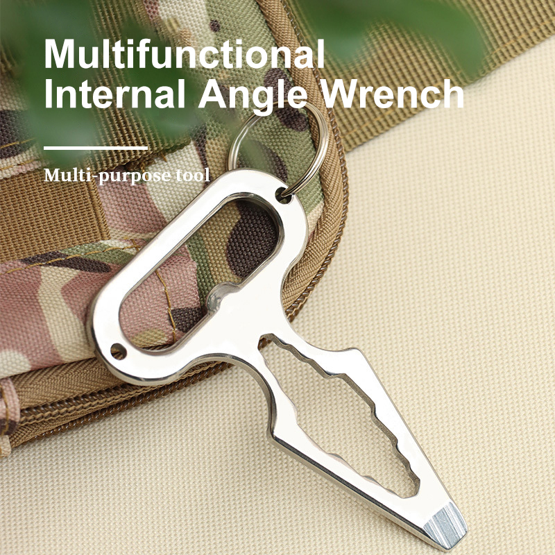 Outdoor EDC Portable Multifunctional Tool Stainless Steel Defensive Defence Spikes Wrench for Camping