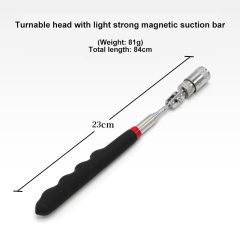 Suction Tool Telescopic Picker with LED Light Nagnetic Suction Bar Metal Parts Magnetic for Outdoor Camping