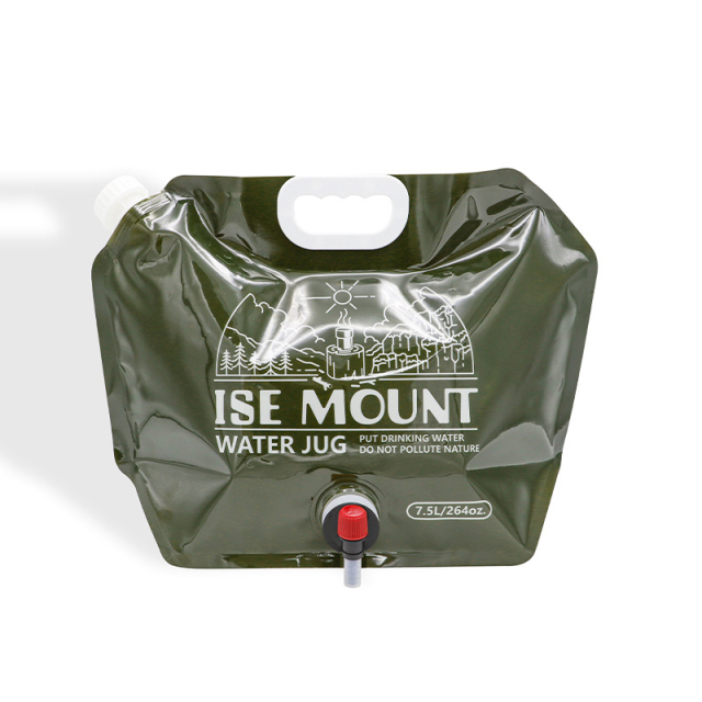 7.5L Portable Folding Water Storage Bag Plastic Bucket with Valve Supplies for Outdoor Camping