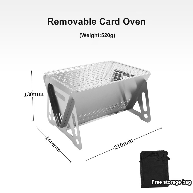 Outdoor Folding Stainless Steel Barbecue Grill Woodstove Portable Camping Supplies