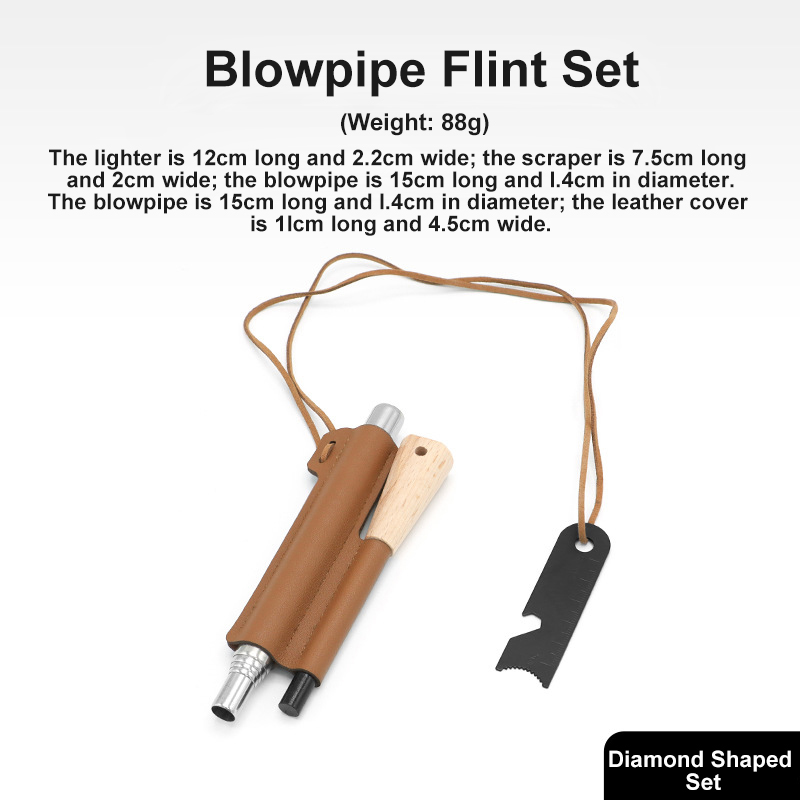 Retractable Stainless Steel 5 Section Fire Stone Solid Magnesium Stick Flint Set for Outdoor Camping Tools