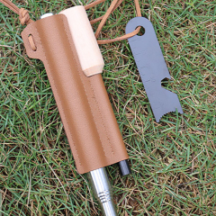 Retractable Stainless Steel 5 Section Fire Stone Solid Magnesium Stick Flint Set for Outdoor Camping Tools
