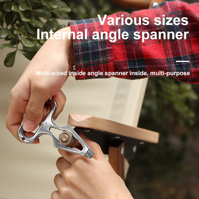 Outdoor EDC Portable Multifunctional Tool Stainless Steel Defensive Defence Spikes Wrench for Camping