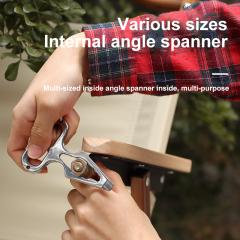 Outdoor EDC Portable Multifunctional Tool Stainless Steel Defensive Defence Spikes Wrench for Camping