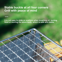 Outdoor Folding Stainless Steel Barbecue Grill Woodstove Portable Camping Supplies