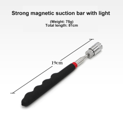 Suction Tool Telescopic Picker with LED Light Nagnetic Suction Bar Metal Parts Magnetic for Outdoor Camping
